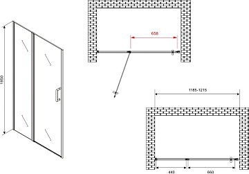 Душевая дверь в нишу Abber Sonnenstrand AG04120MS 120 см, профиль хром, стекло матовое