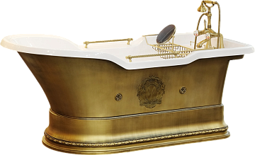 Ванна из искусственного камня Migliore Impero 26173 180x85 см, отдельностоящая, с ручками, со сливом