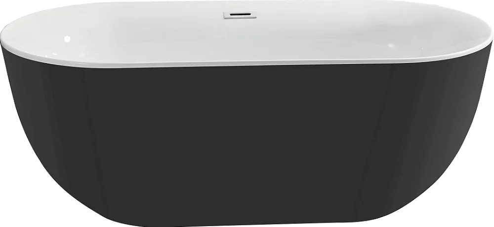 Акриловая ванна AQUATEK Афина AQ-144778BL 170x80 см, отдельностоящая, глянцевая черная, овальная Sancos — официальный сайт