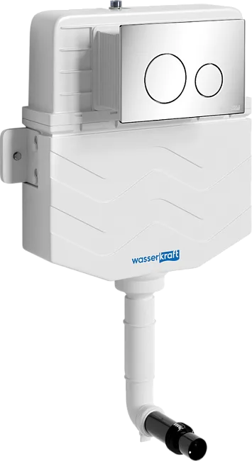 Смывной бачок скрытого монтажа Wasserkraft Aller 10TLT.031.ME.CH02, с кнопкой смыва хром Sancos — Оригинал