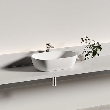 Раковина накладная Ceramicanova Twist овальная 55 см цвет белый матовый CN12001MW