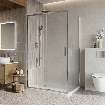 Душевой уголок BelBagno Luce AH-1-110/100-C-Cr профиль хром, стекло прозрачное