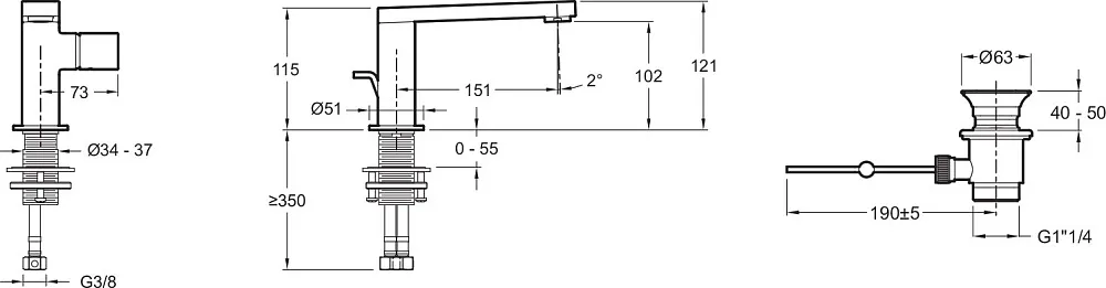 Смеситель для раковины Jacob Delafon Composed E73050-CP Sancos — официальный сайт