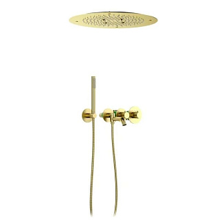 Душевой комплект Timo Petruma SX-2358/17SM, С ВНУТРЕННЕЙ ЧАСТЬЮ, с термостатом, золото матовое