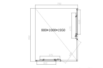 Душевой уголок Vincea Slim-N VSS-4SN8010CLG 100х80, профиль брашированное золото, стекло прозрачное