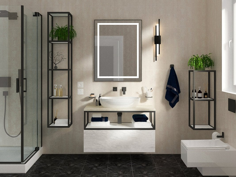 Столешница в ванную под раковину BelBagno KEP-100-MCO marmo crema opaco