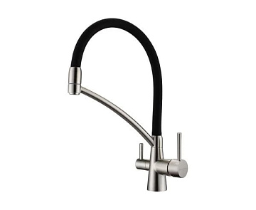 Смеситель для кухни Paulmark Siegen Si213111-BS, с гибким изливом, брашированная сталь