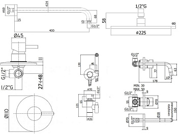 Комплект для ванной Paffoni Light KITZLIG011CR006 С ВНУТРЕННЕЙ ЧАСТЬЮ, хром