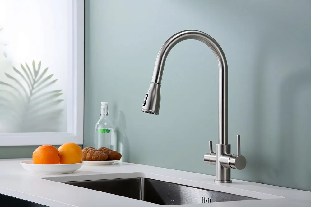Смеситель для кухни Paulmark Lange 214212-NI никель Sancos — официальный сайт