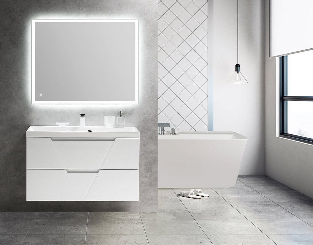 Тумба под раковину без столешницы BelBagno Vittoria 100 подвесная, bianco lucido