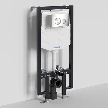 Система инсталляции для унитазов Wasserkraft Vils 56TLT.010.ME.BN02, с кнопкой смыва никель