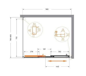 Душевой уголок Cezares Molveno AHF 31 100+80 C CR IV 100х80 см, профиль хром, стекло прозрачное