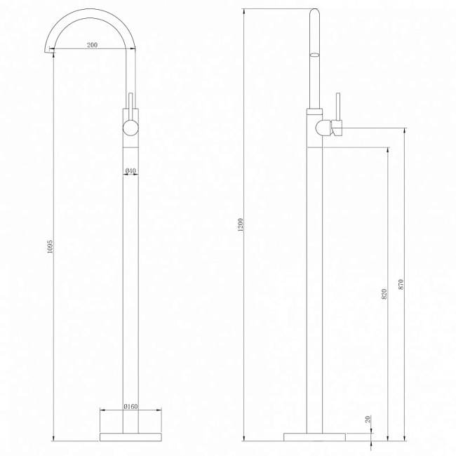 Смеситель ABBER Wasser Kreis AF8141MRG напольный для раковины, розовое золото матовое