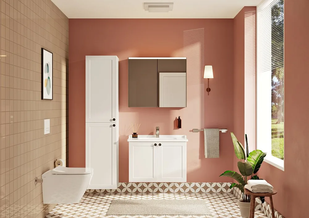 Зеркало-шкаф VitrA Core 80 с подсветкой, антрацит Sancos — официальный сайт