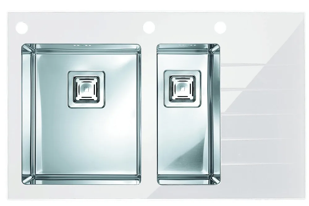 Мойка кухонная Alveus Crystalix 20 L, белое стекло Sancos — официальный сайт