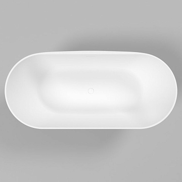 Ванна из искусственного камня WHITECROSS Coral X 170x75 см, отдельностоящая, матовая белая, овальная