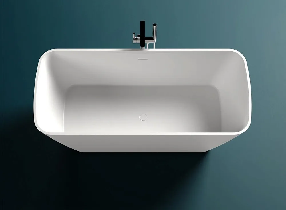 Ванна из искусственного камня Salini Agata S-Sense 180x80 см, отдельностоящая, белая, со сливом-пере Sancos — официальный сайт