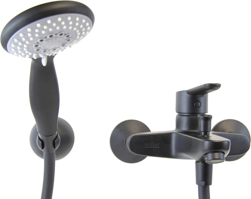 Смеситель для ванны с душем Webert Sax Evolution SE850101560, черный Sancos — официальный сайт