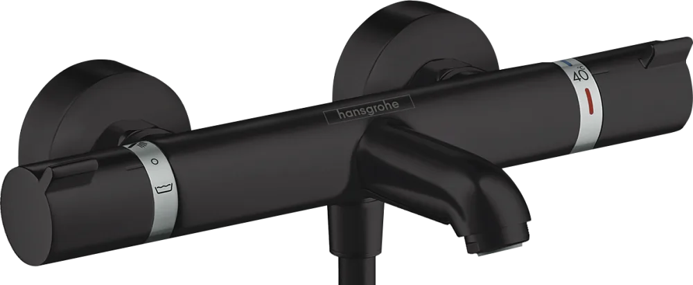 Термостатический смеситель Hansgrohe Ecostat Comfort 13114670, для ванны с душем, матовый черный Sancos — официальный сайт