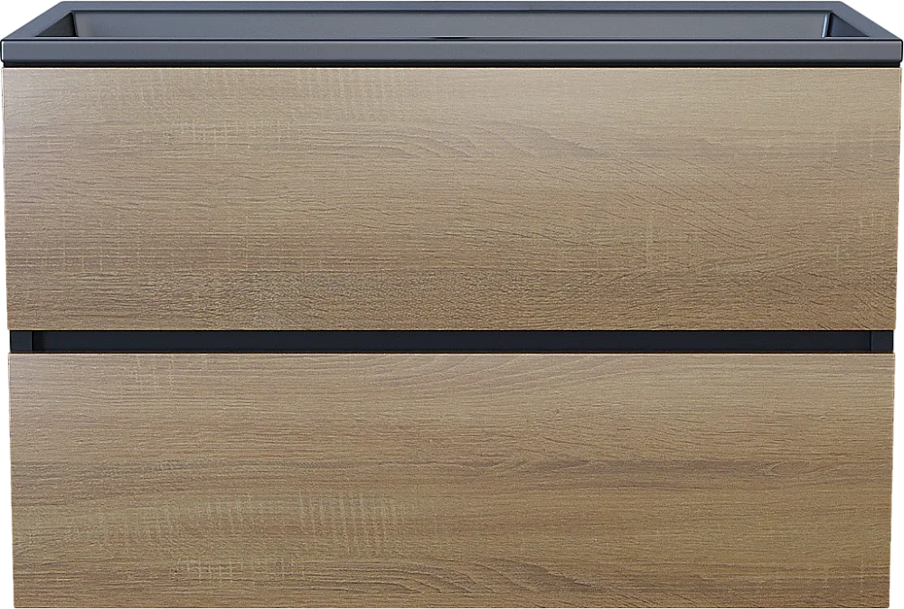 Тумба под раковину без столешницы Uperwood Barsa 80 подвесная, черная, дуб сонома Sancos — официальный сайт