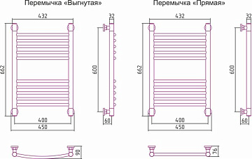 Полотенцесушитель водяной Сунержа Богема + 60x40 выгнутая