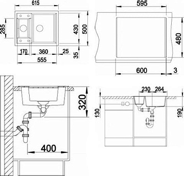 Мойка кухонная Blanco Metra 6 антрацит