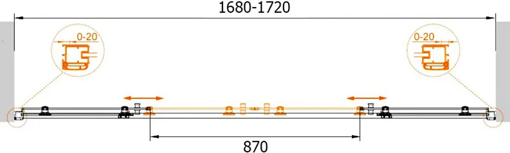 Душевая дверь в нишу Cezares Anima W BF2 170 P Cr Sancos — официальный сайт