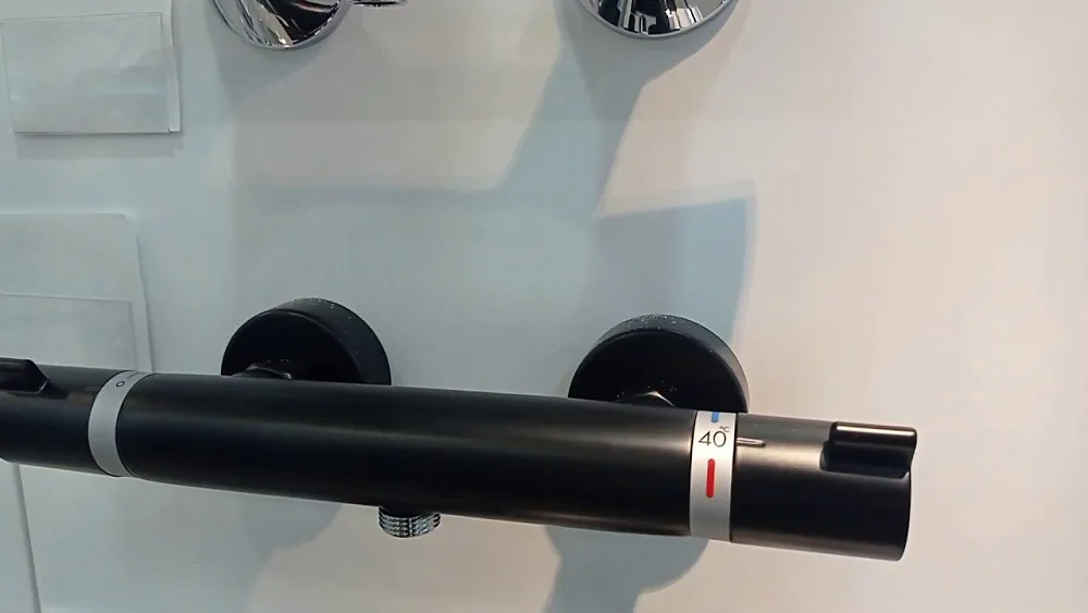Термостатический смеситель Hansgrohe Ecostat Comfort 13116670 для душа, матовый черный Sancos — официальный сайт