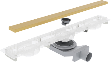 Душевой трап (лоток) Plumberia Selection PSM Modular 70 см, золото брашированное