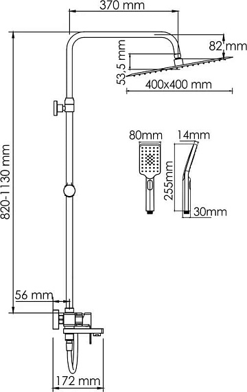 Душевая стойка Wasserkraft Aller A177.119.126.087.CH, хром