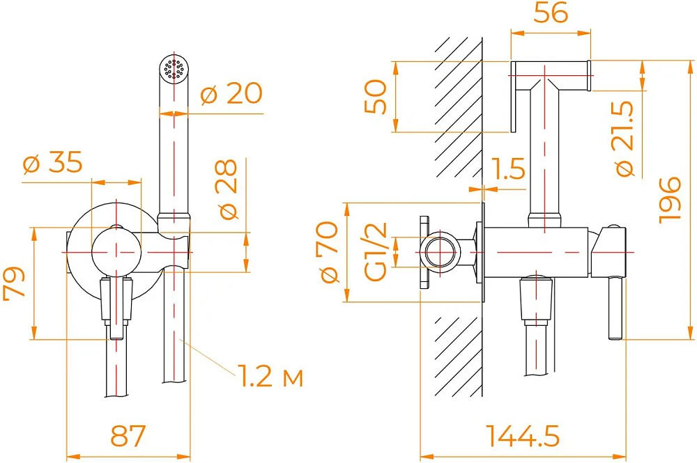Гигиенический душ RGW Shower Panels SP-211 со смесителем, С ВНУТРЕННЕЙ ЧАСТЬЮ, хром Sancos — официальный сайт