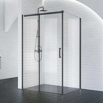 Душевой уголок BelBagno Acqua -AH-1-130/90-C-NERO профиль черный матовый