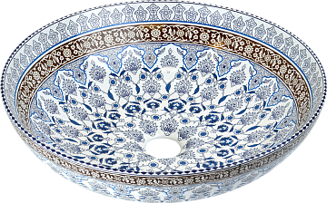 Накладная раковина Bronze de Luxe Марракеш 1008 синяя