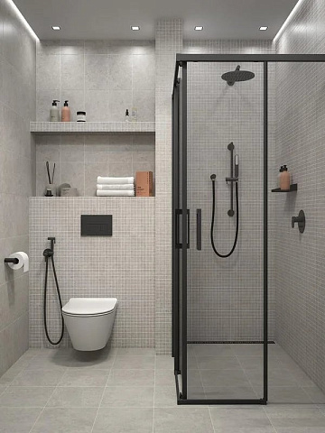Душевой уголок KERAMA MARAZZI Vetro 100х100 см, раздвижная дверь, 2 секции двери, профиль матовый че
