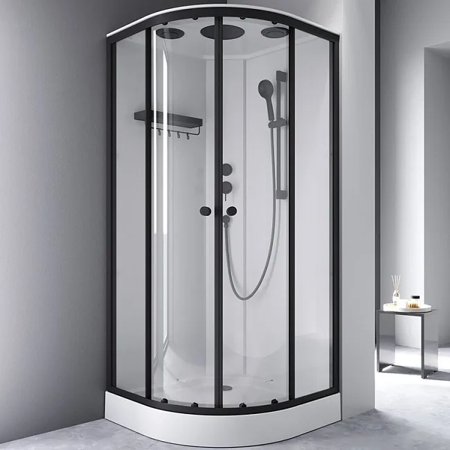Душевая кабина AM.PM X-Joy W94C-401-090BT 90х90 см, низкий поддон, матовый черный Sancos — Оригинал