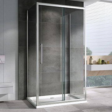 Душевой уголок Abber Schwarzer Diamant AG30130H-S100-S100 130х100, профиль хром, стекло прозрачное