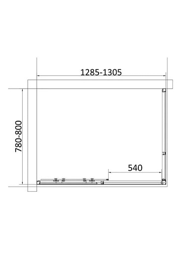 Душевой уголок Vincea Slim VSR-6SL8013CLB 130х80 см, профиль матовый черный, стекло прозрачное