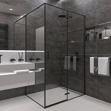 Душевой уголок Veconi Rovigo RV-073B 90x90, профиль черный