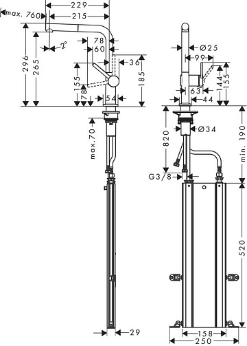 Смеситель для кухни Hansgrohe Talis 72809000 хром
