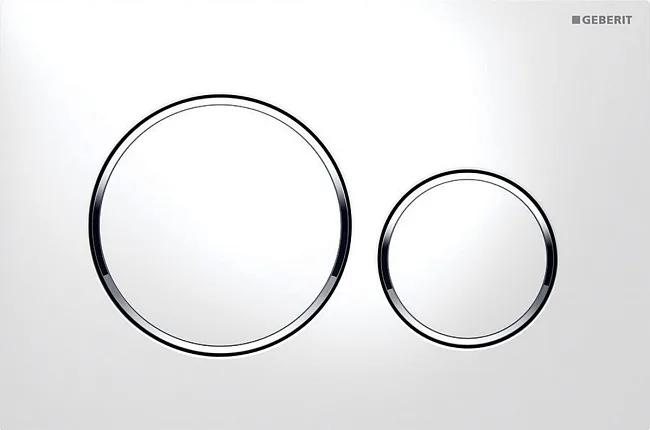 Кнопка смыва Geberit Sigma 20 115.882.KJ.1 белая, глянцевый хром Sancos — Оригинал