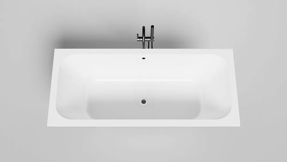 Ванна из искусственного камня Salini Orlanda Axis S-Sense 170x75 см, встраиваемая, матовая белая, на Sancos — официальный сайт