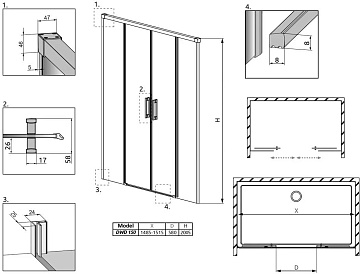 Душевая дверь в нишу Radaway Idea Black DWD 150