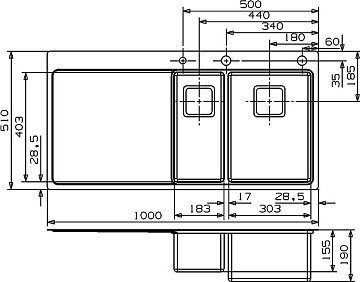 Мойка кухонная Reginox Nevada LUX OKG right L 18x30 сталь