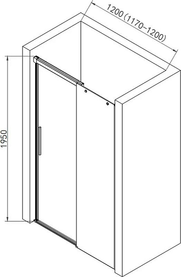 Душевая дверь в нишу AQUAme AQM4803-12 120 см, профиль хром, стекло прозрачное