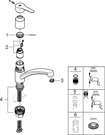 Смеситель для кухни Grohe 31680000 хром