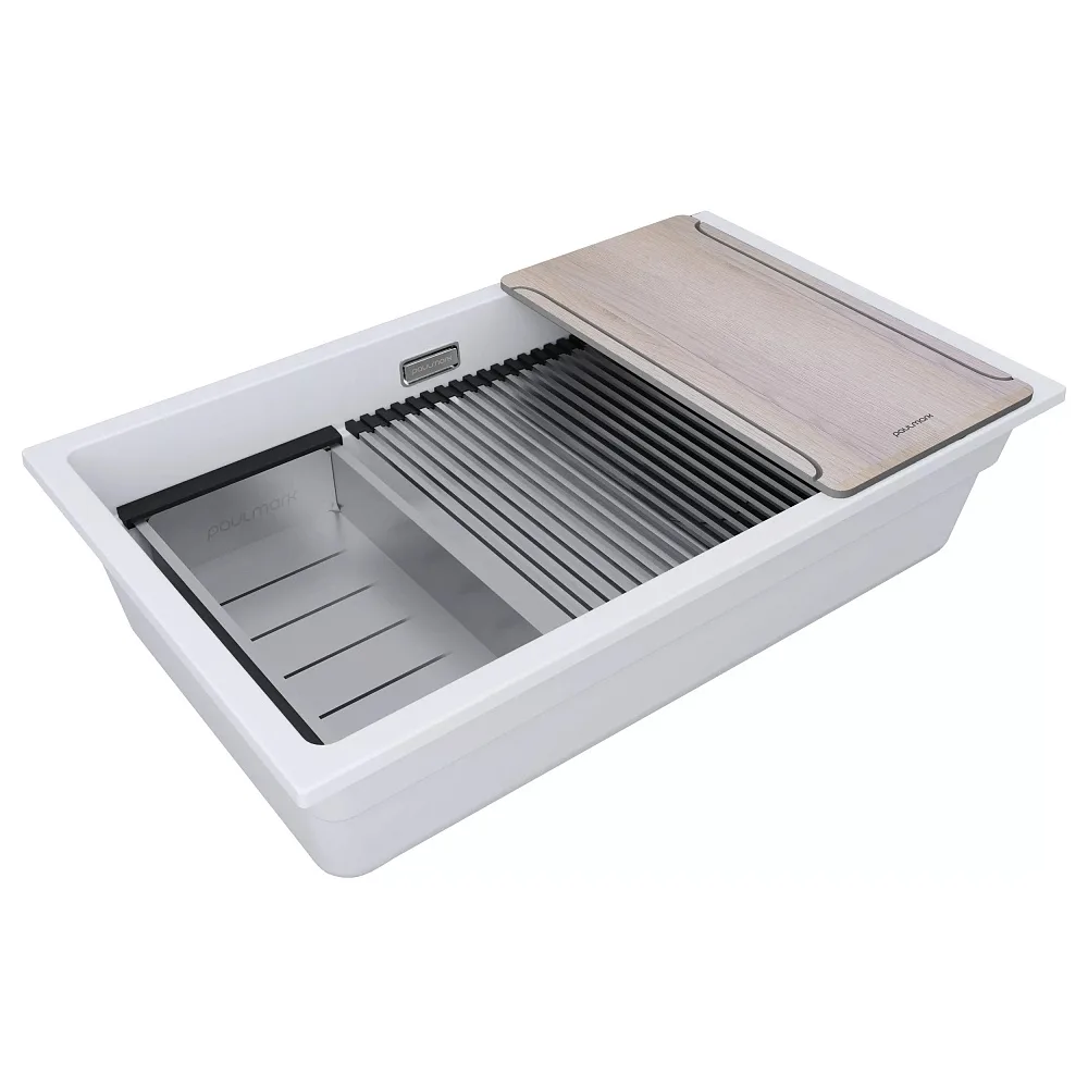 Мойка кухонная Paulmark Lumi-Multi Sink 74 Uni LU-MULTI 74-WH белый матовый  Sancos — официальный сайт