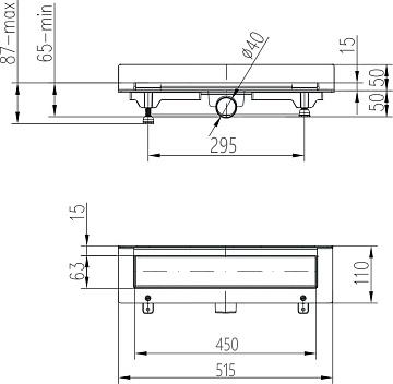 Душевой трап (лоток) MCH Chudej Klasik CH450KN2 45 см, хром