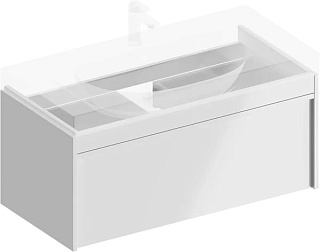 Тумба под раковину без столешницы KERAMA MARAZZI Modula 100 подвесная, белая глянцевая
