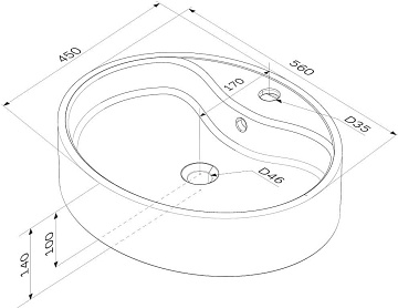 Накладная раковина AM.PM Func M8FWCC20561WG 56 см, белый глянец