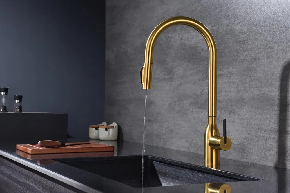 Смеситель для кухни Paulmark Universal Un213880-BG брашированное золото Sancos — официальный сайт